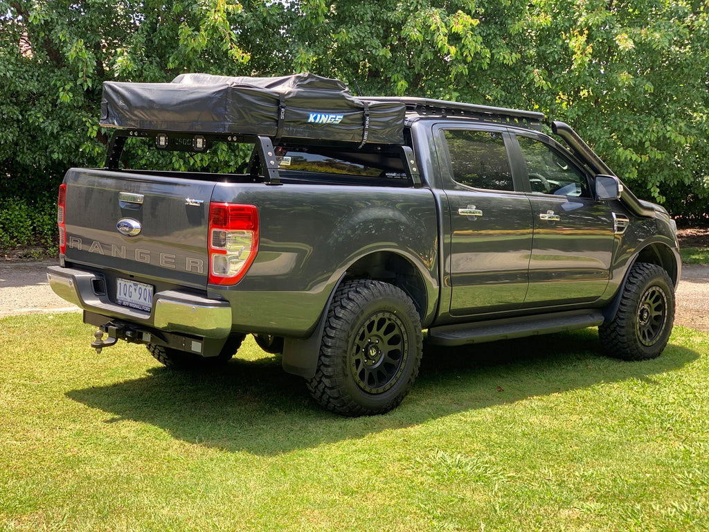 Roof top tent on tub online rack